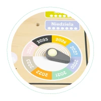 ECOTOYS ESC-W-036 Dřevěná edukační deska s kalendářem a hodinami