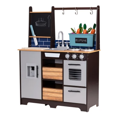 ECOTOYS TL40030 Dětská dřevěná kuchyňka s příslušenstvím