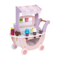 ECOTOYS TL89015 Dřevěný zmrzlinový vozík pro děti, 12 dílů