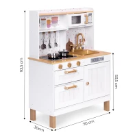 ECOTOYS 7275 Dětská dřevěná kuchyňka se zvuky, LED + doplňky