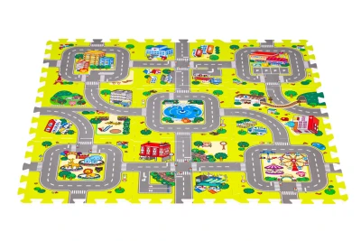 IPLAY 0395 Penové puzzle Mesto, 90,5 × 90,5 cm, 9 dielov