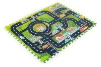 IPLAY 0121 Pěnová puzzle podložka pro děti město, ulice a silnice, 114 × 86 cm, 12 dílů