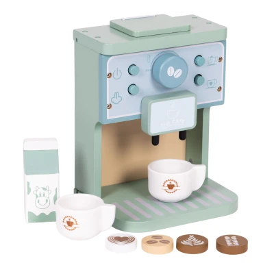 ECOTOYS TL645001 Dřevěný kávovar pro děti, barista set, 8 dílů
