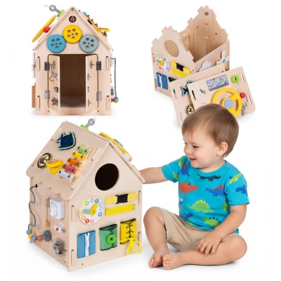 ECOTOYS 2560 Montessori drevený domček XXL, 30 aktivít