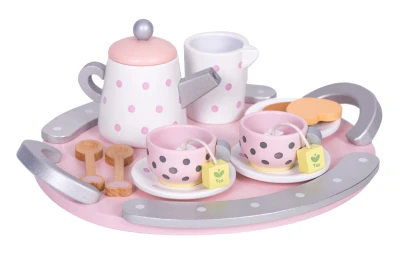 ECOTOYS W10D824 Dřevěná čajová sada 15 dílů