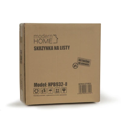 ModernHome HPB932-8 Poštovní schránka s držákem na noviny, pozinkovaná ocel, antracit