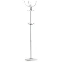 ModernHome GH-8010 Stojací věšák s podstavcem na oblečení, kov, bílý