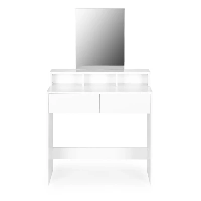ModernHome PWJJDT0070 Velký moderní toaletní stolek se zrcadlem a zásuvkami, bílý