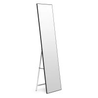 ModernHome GH-MT08 Stojací zrcadlo 159 x 40 cm, hliník, černý rám