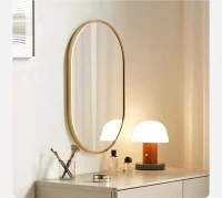 ModernHome 15419 Oválné nástěnné zrcadlo 100 x 50 cm, zlatý rám