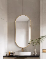 ModernHome 15419 Oválné nástěnné zrcadlo 100 x 50 cm, zlatý rám