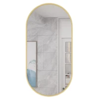 ModernHome 15419 Oválné nástěnné zrcadlo 100 x 50 cm, zlatý rám