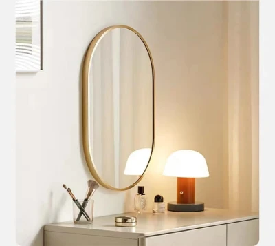 ModernHome 15419 Oválné nástěnné zrcadlo 100 x 50 cm, zlatý rám