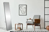 ModernHome GH-MM730 Stojacie obdĺžnikové zrkadlo, úzky rám, 148 × 38,5 cm