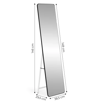 ModernHome GH-MM730 Stojacie obdĺžnikové zrkadlo, úzky rám, 148 × 38,5 cm