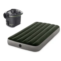 Intex 64777 Nafukovací matrace s elektrickou pumpou 191 x 99 x 25 cm, zelená