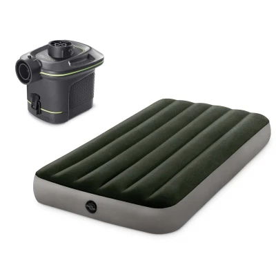 Intex 64777 Nafukovací matrace s elektrickou pumpou 191 x 99 x 25 cm, zelená