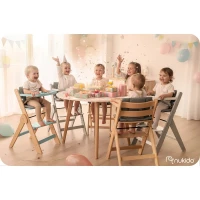 Nukido 703001 Dřevěná jídelní židlička Nelo 45 × 40 × 78 cm, šedá