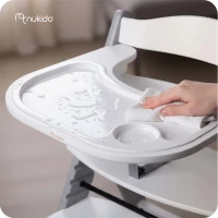 Nukido 703001 Dřevěná jídelní židlička Nelo 45 × 40 × 78 cm, šedá