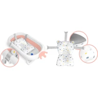 Ricokids RK-280 Cestovní vanička pro miminka s polštářkem, bílo-růžová