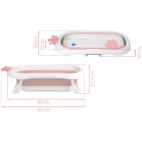 Ricokids RK-280 Cestovní vanička pro miminka s polštářkem, bílo-růžová