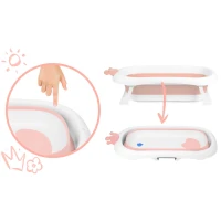 Ricokids RK-280 Cestovní vanička pro miminka s polštářkem, bílo-růžová
