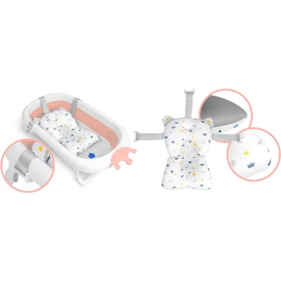 Ricokids RK-280 Cestovní vanička pro miminka s polštářkem, bílo-růžová