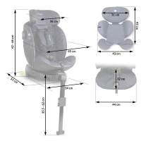 Autosedačka Nukido 710121 Aero Line ISOFIX, i-Size 40-150 cm, 0-12 rokov, čierna a modrá
