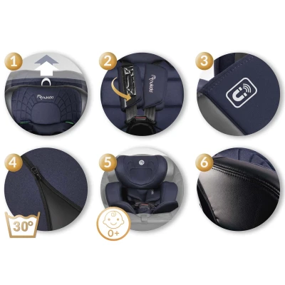 Autosedačka Nukido 710121 Aero Line ISOFIX, i-Size 40-150 cm, 0-12 rokov, čierna a modrá