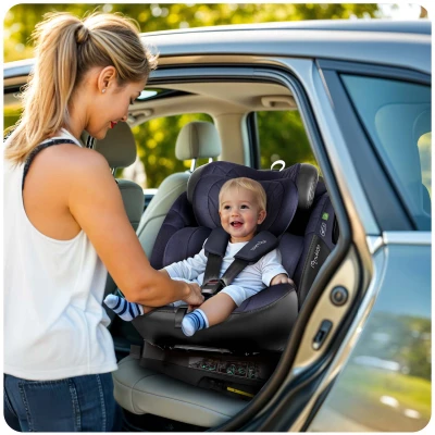 Autosedačka Nukido 710121 Aero Line ISOFIX, i-Size 40-150 cm, 0-12 rokov, čierna a modrá