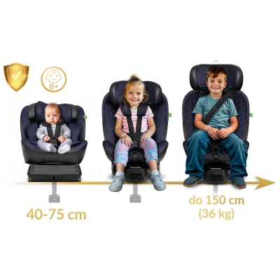Autosedačka Nukido 710121 Aero Line ISOFIX, i-Size 40-150 cm, 0-12 rokov, čierna a modrá