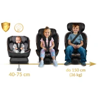 Nukido 710100 Autosedačka Prestige Line ISOFIX, i-Size 40-150 cm, 0-36 kg, černo-šedá