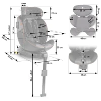 Nukido 710100 Autosedačka Prestige Line ISOFIX, i-Size 40-150 cm, 0-36 kg, černo-šedá