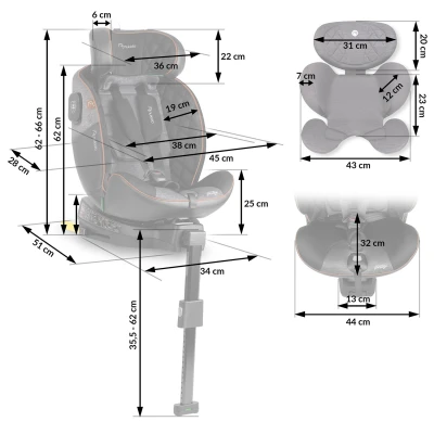 Nukido 710100 Autosedačka Prestige Line ISOFIX, i-Size 40-150 cm, 0-36 kg, černo-šedá