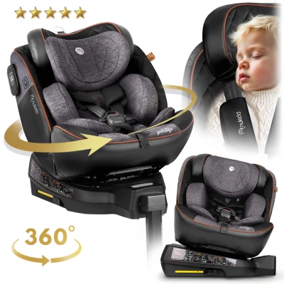 Nukido 710100 Autosedačka Prestige Line ISOFIX, i-Size 40-150 cm, 0-36 kg, černo-šedá