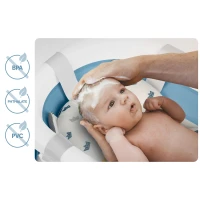 Ricokids RK-287 Skládací dětská vanička s termometrem a vložkou, bílo-modrá