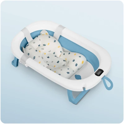 Ricokids RK-287 Skládací dětská vanička s termometrem a vložkou, bílo-modrá