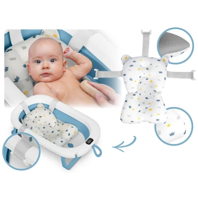 Ricokids RK-287 Skládací dětská vanička s termometrem a vložkou, bílo-modrá