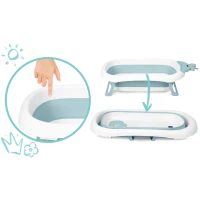 Ricokids RK-282 Cestovní vanička pro miminka s LCD teploměrem, bílo-modrá
