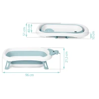 Ricokids RK-282 Cestovní vanička pro miminka s LCD teploměrem, bílo-modrá