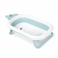 Ricokids RK-282 Cestovní vanička pro miminka s LCD teploměrem, bílo-modrá