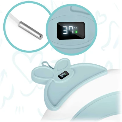Ricokids RK-282 Cestovní vanička pro miminka s LCD teploměrem, bílo-modrá
