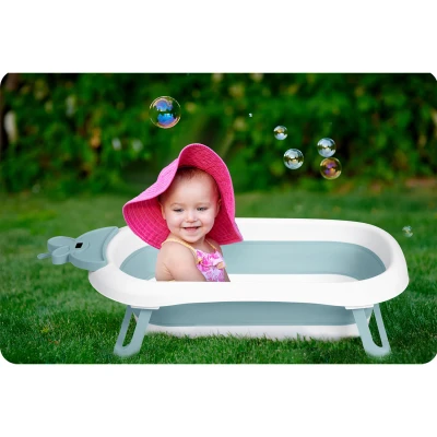 Ricokids RK-282 Cestovní vanička pro miminka s LCD teploměrem, bílo-modrá