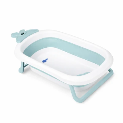 Ricokids RK-282 Cestovní vanička pro miminka s LCD teploměrem, bílo-modrá