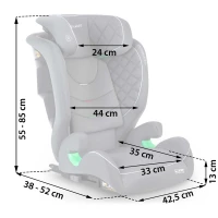 Nukido 710001 Autosedačka Louis ISOFIX 15 - 36 kg, 100-150 cm, šedá 