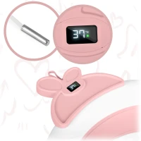 Ricokids RK-282 Vanička pro miminka s LCD teploměrem, bílo-růžová