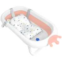 Ricokids RK-282 Vanička pro miminka s LCD teploměrem, bílo-růžová
