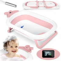 Ricokids RK-282 Vanička pro miminka s LCD teploměrem, bílo-růžová