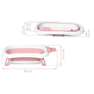 Ricokids RK-282 Vanička pro miminka s LCD teploměrem, bílo-růžová