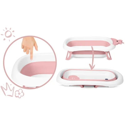 Ricokids RK-282 Vanička pro miminka s LCD teploměrem, bílo-růžová